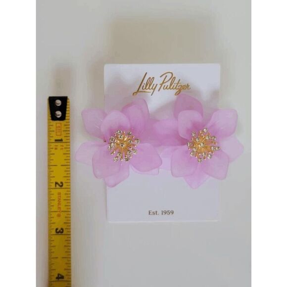 🌺 LILLY PULITZER Oversized Orchid Garden Earrings NEW WITH GIFT BAG - Picture 9 of 14